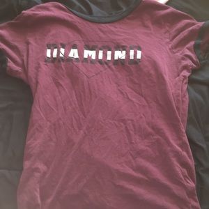 Diamond supply co burgundy t shirt